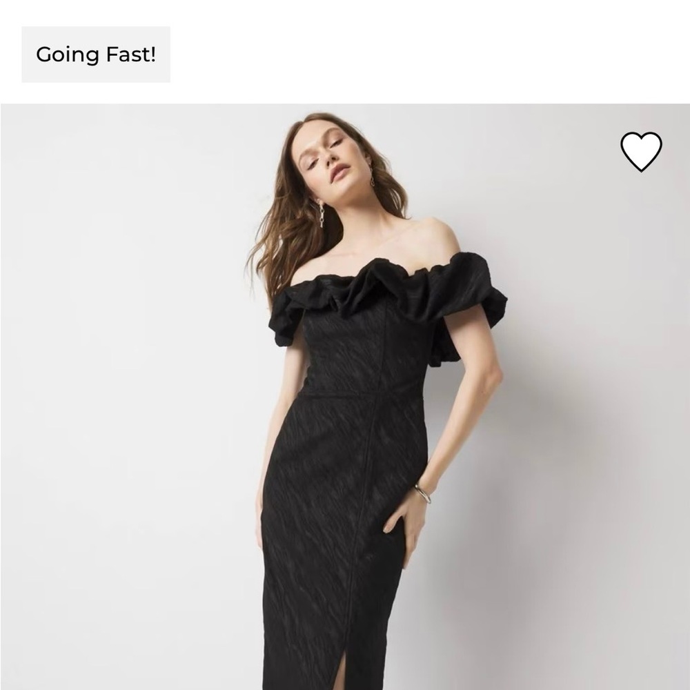 White House Black Market Strapless Black Midi Dress